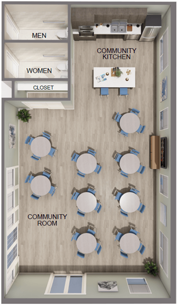New community room with warming kitchen coming soon